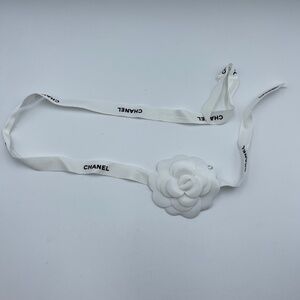 Chanel black white ribbon decoration gift wrapping with camellia flower 88cm